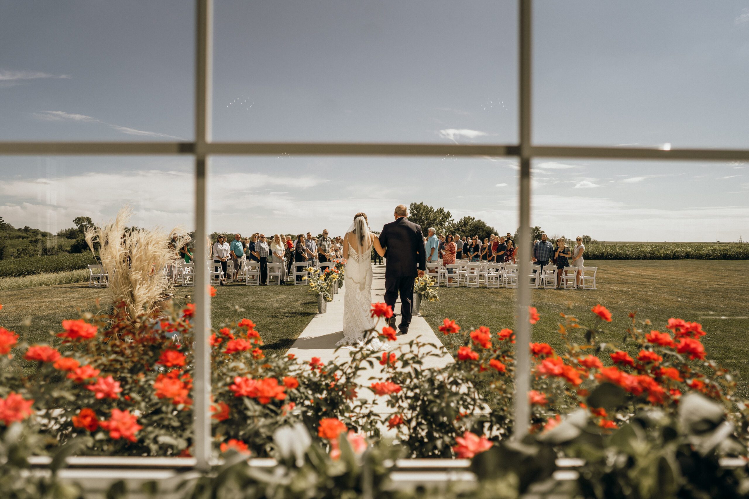 Elegant wedding venue processional