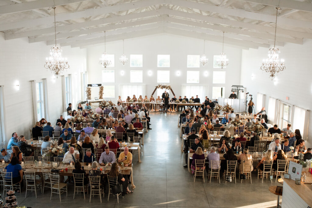 wide shot of wedding reception wedding planning tips