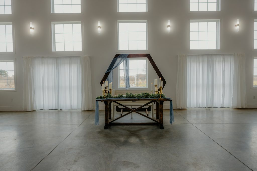 beautifully decorated with flowers and candles, offering a romantic spot for the newlyweds